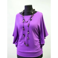 Bluzeczka Diana z pięknymi falbaniastymi rękawami - odcienie fioletu